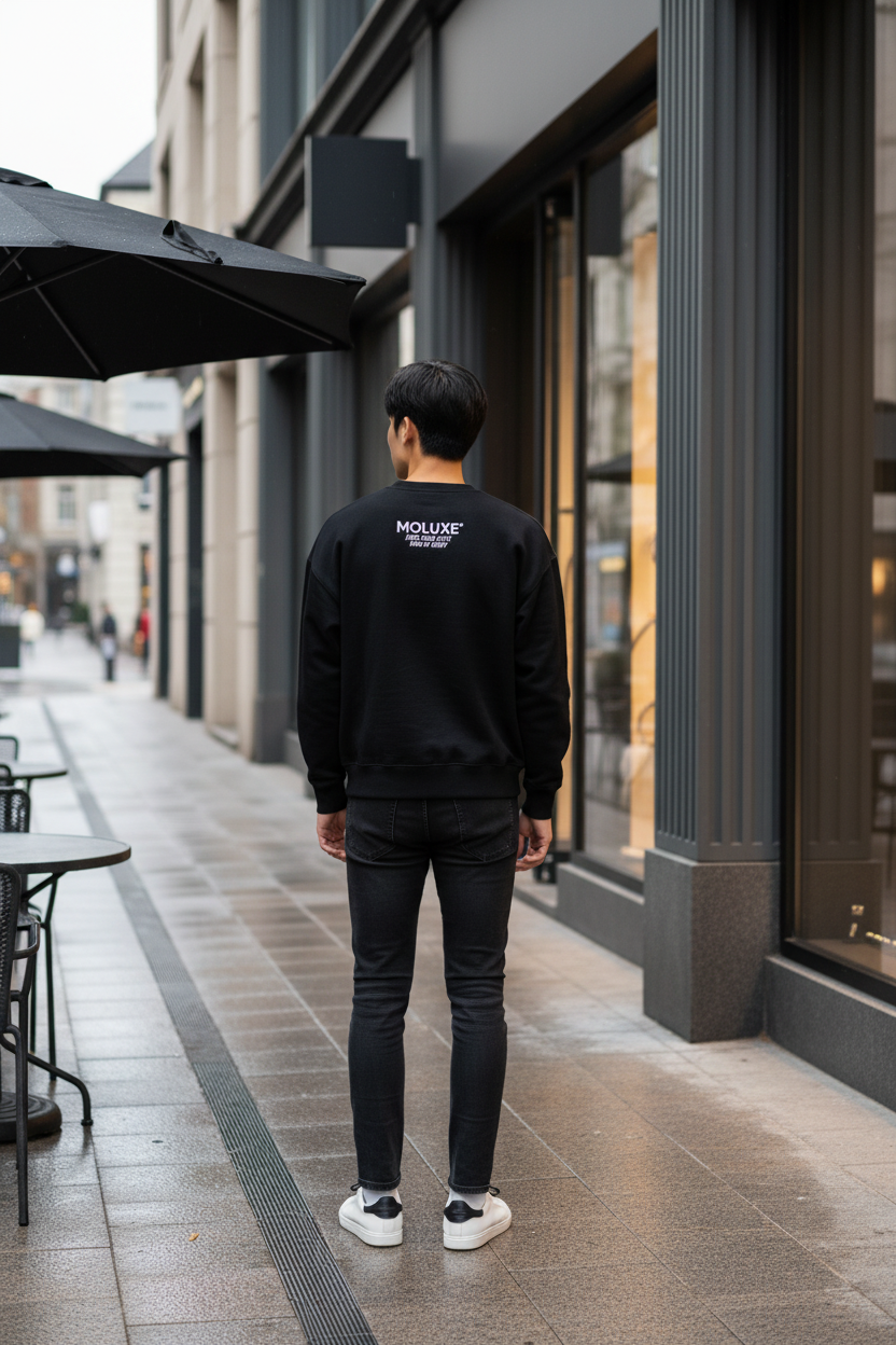 MOLUXE® Heritage Crewneck – Black (5 Cloves Emblem)