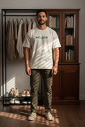 MOLUXE® Essential Tee – Off White & Glow in the dark Green Logo