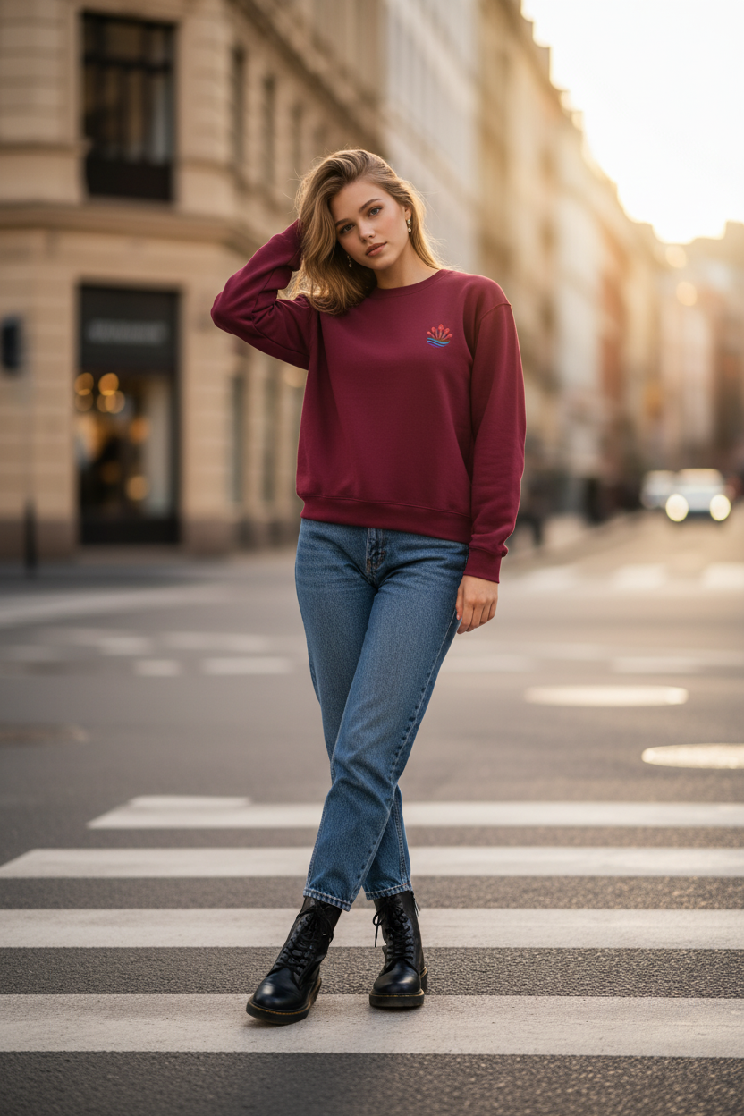 MOLUXE® Heritage Crewneck – Burgundy (5 Cloves Emblem)