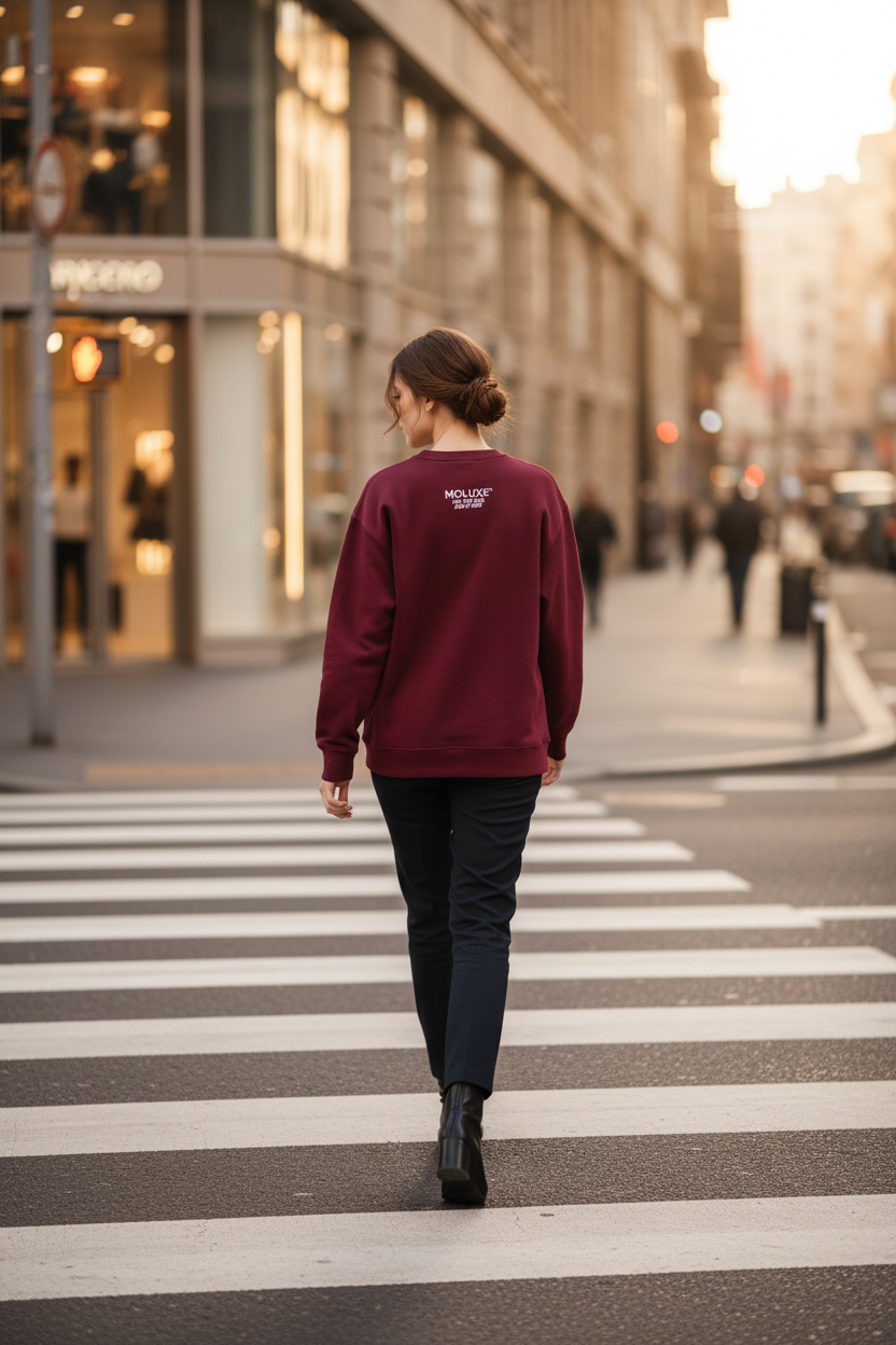 MOLUXE® Heritage Crewneck – Burgundy (5 Cloves Emblem)