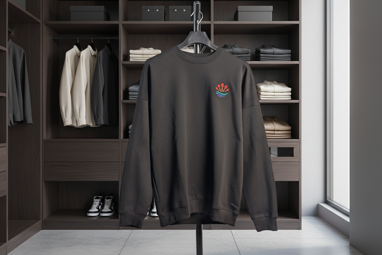 MOLUXE® Heritage Crewneck – Black (5 Cloves Emblem)